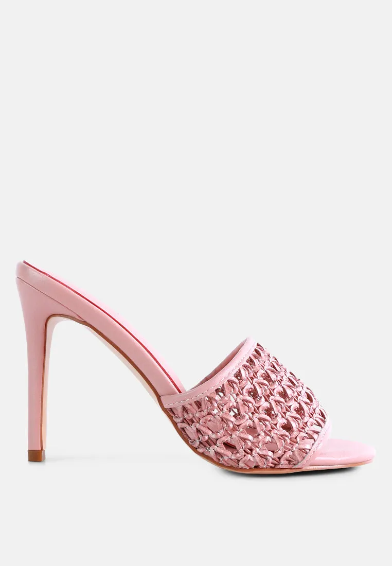 Tease Woven Heeled Slides By Ruw