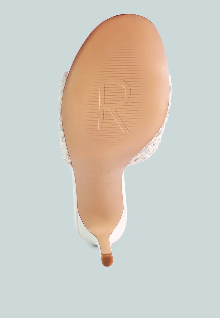 Tease Woven Heeled Slides By Ruw