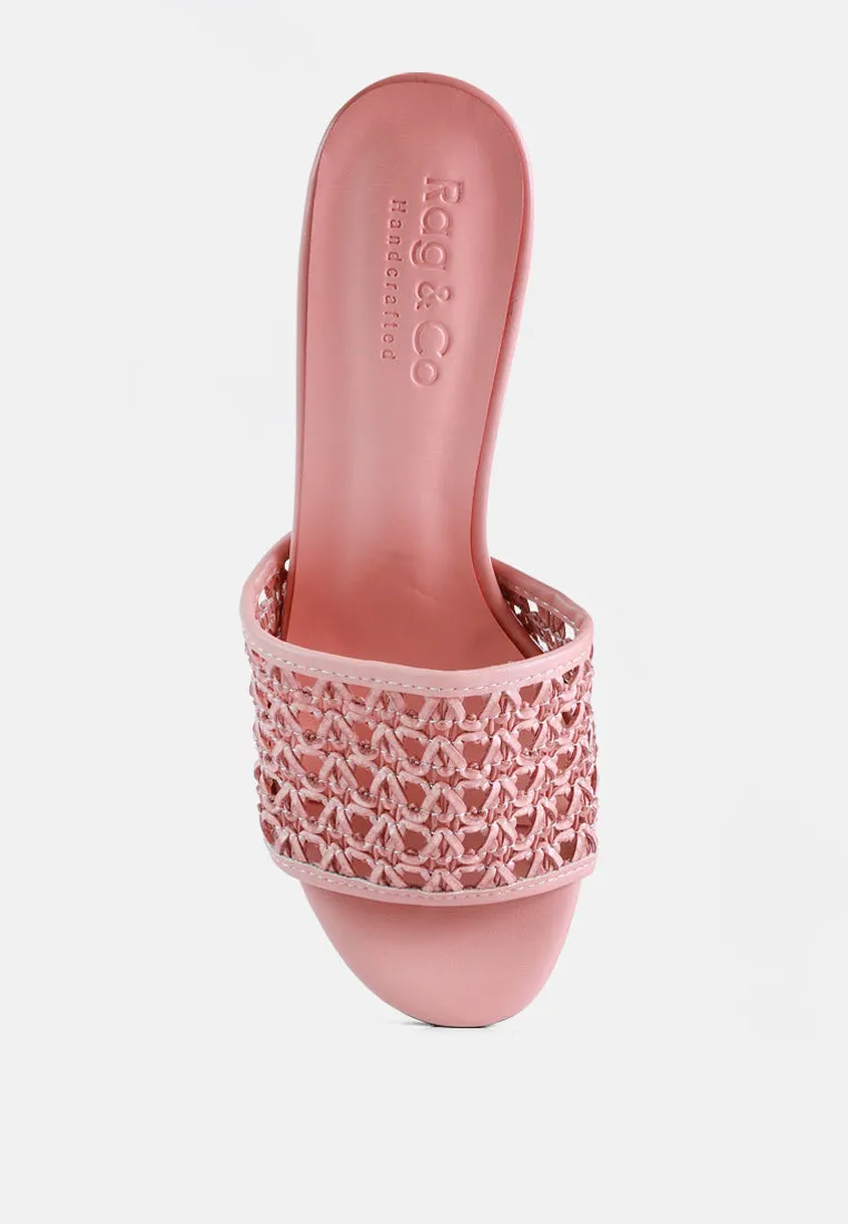 Tease Woven Heeled Slides By Ruw