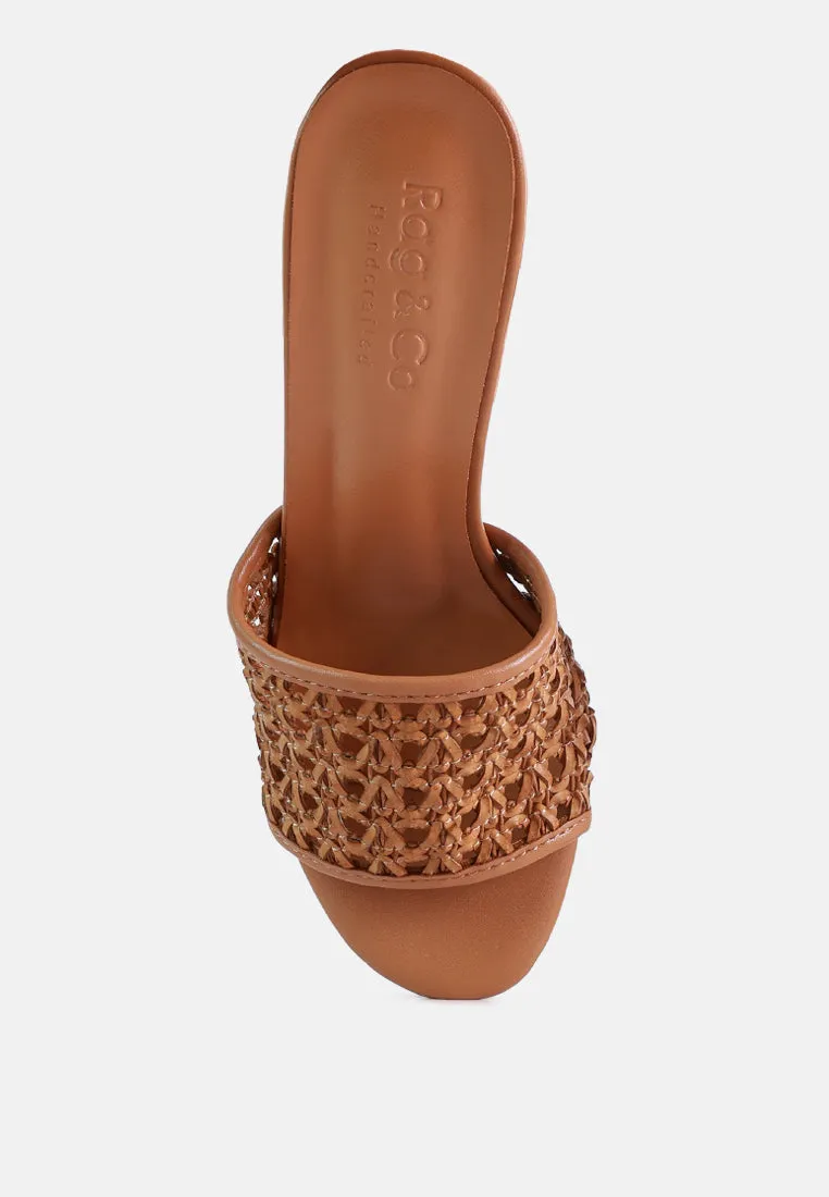 Tease Woven Heeled Slides By Ruw