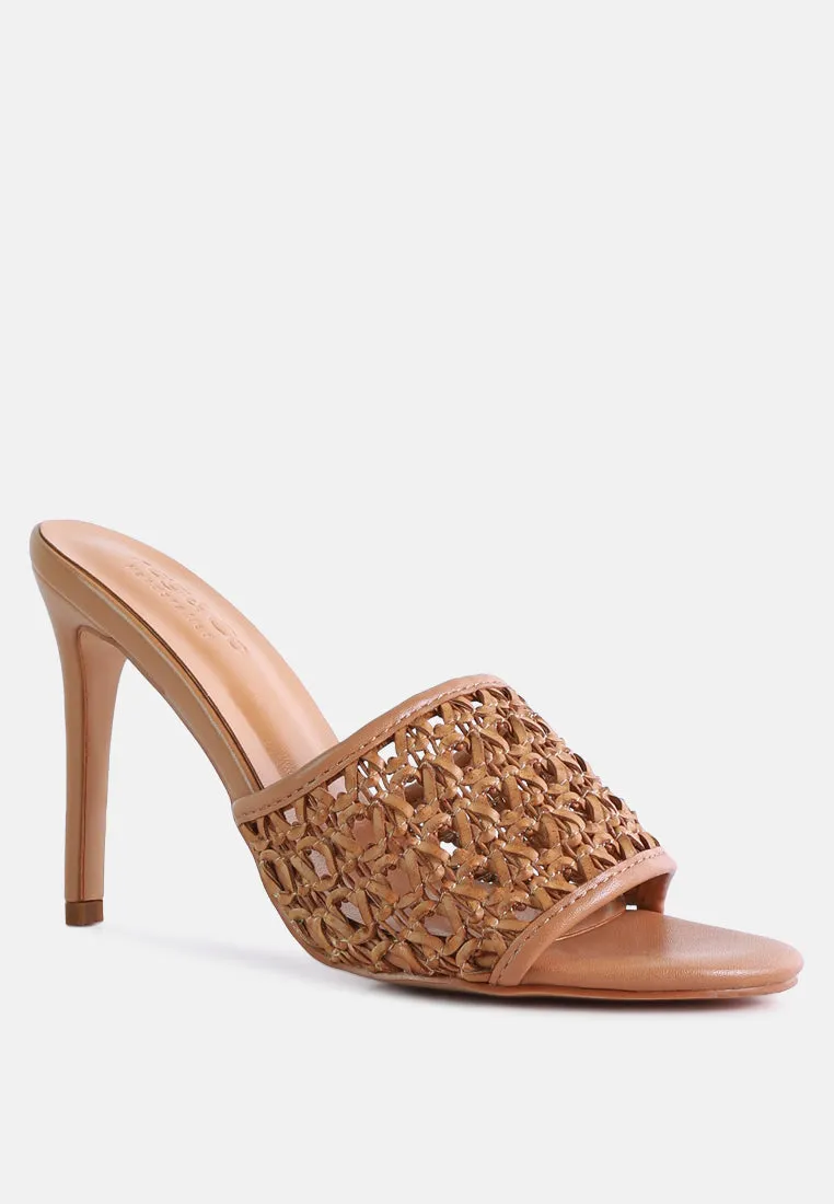 Tease Woven Heeled Slides By Ruw
