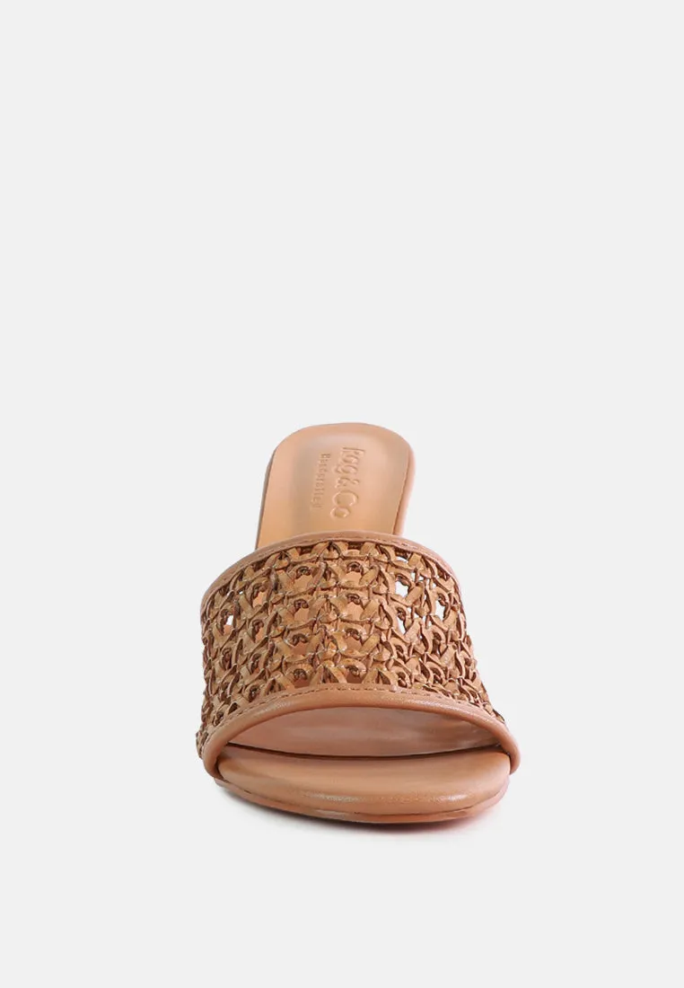 Tease Woven Heeled Slides By Ruw