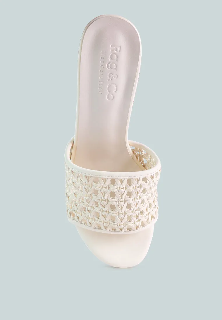 Tease Woven Heeled Slides By Ruw