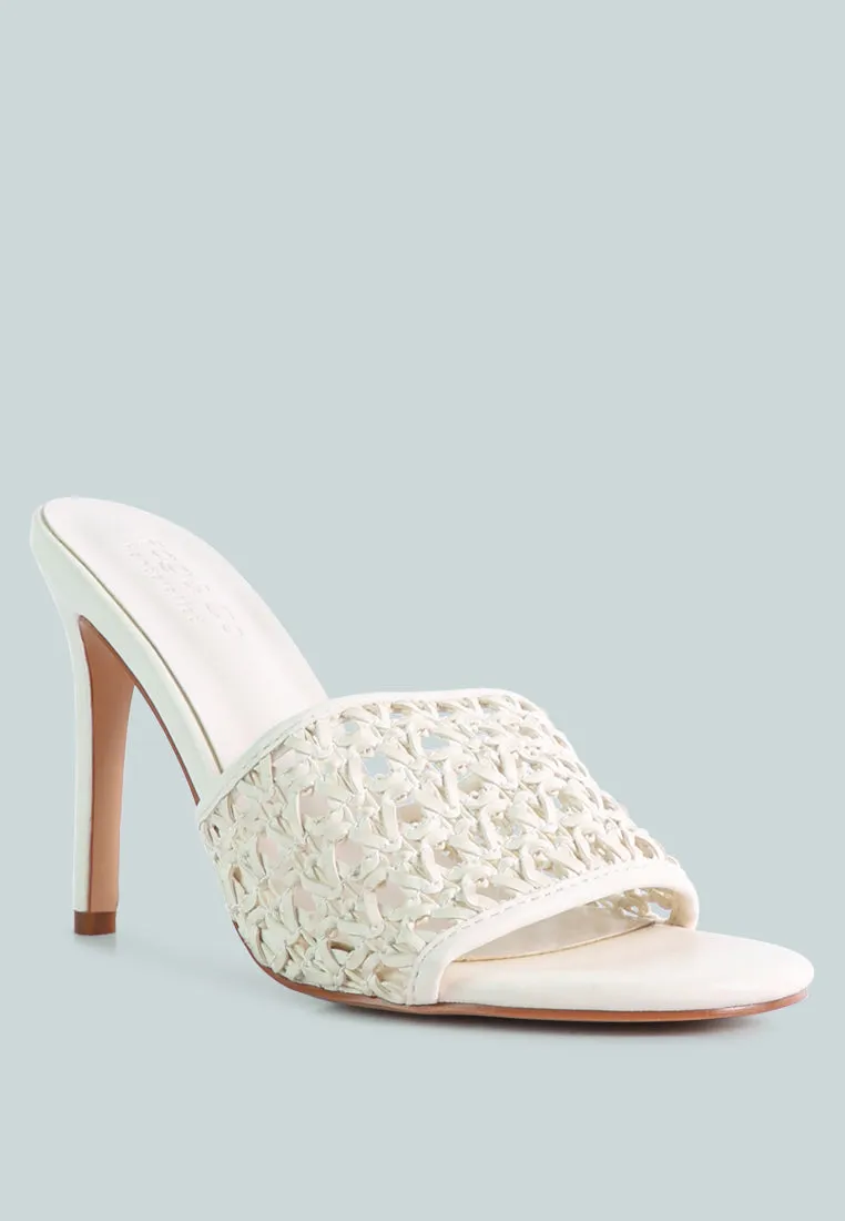 Tease Woven Heeled Slides By Ruw
