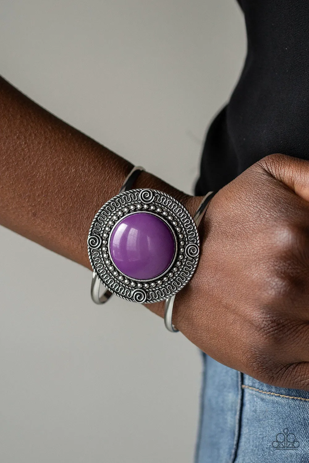 Tribal Pop Purple Cuff Bracelet