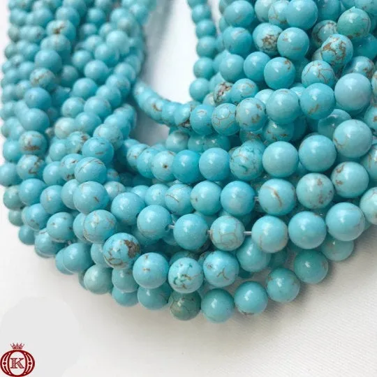 Turquoise Beads Smooth Round
