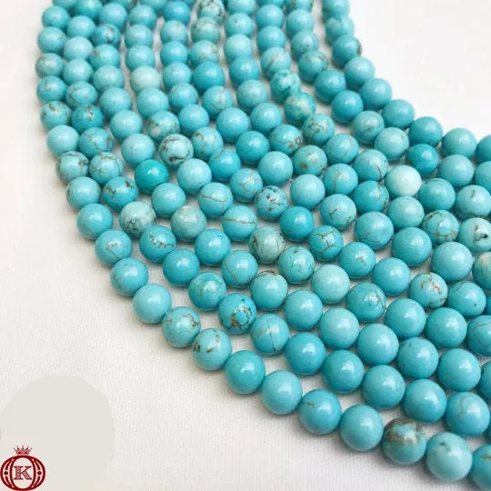 Turquoise Beads Smooth Round