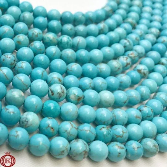 Turquoise Beads Smooth Round