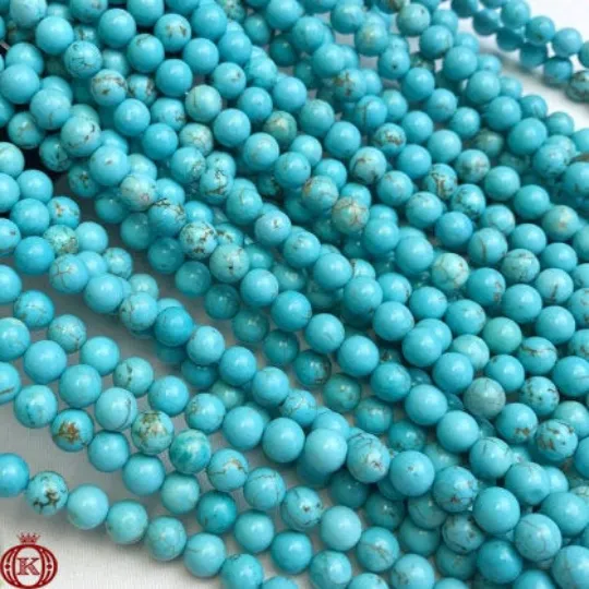 Turquoise Beads Smooth Round
