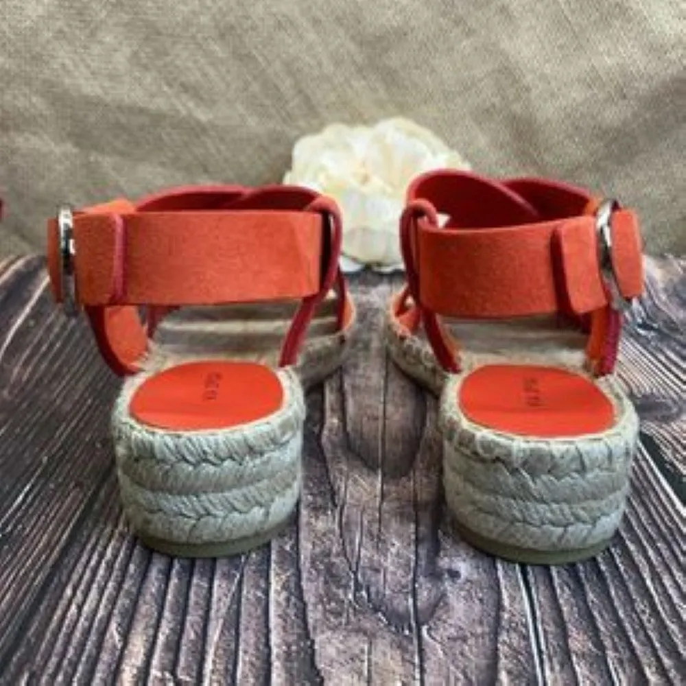 VIA SPIGA Sun Orange Suede Gia Espadrille Sandal 5