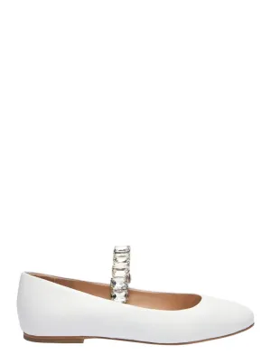 White Nappa Leather Ballet Flats