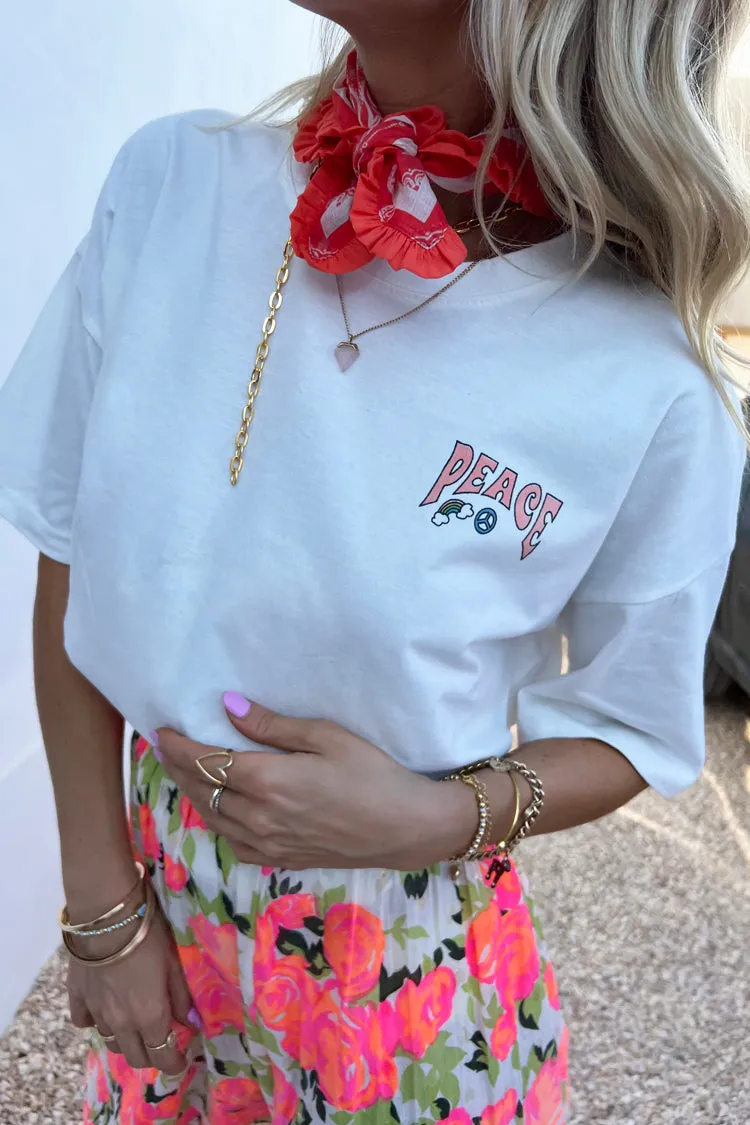White Peace And Happiness T-Shirt