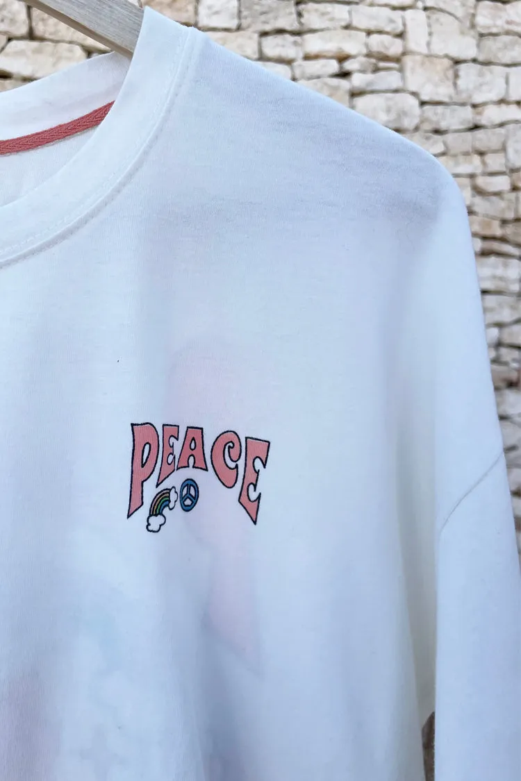 White Peace And Happiness T-Shirt