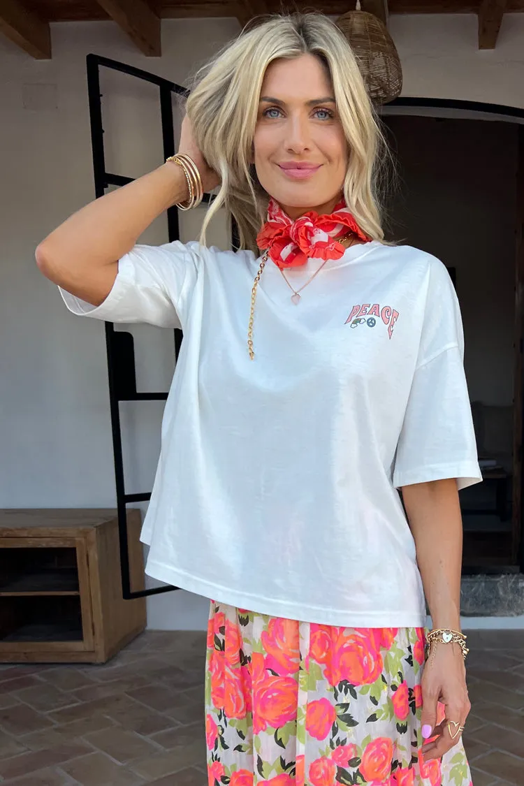 White Peace And Happiness T-Shirt