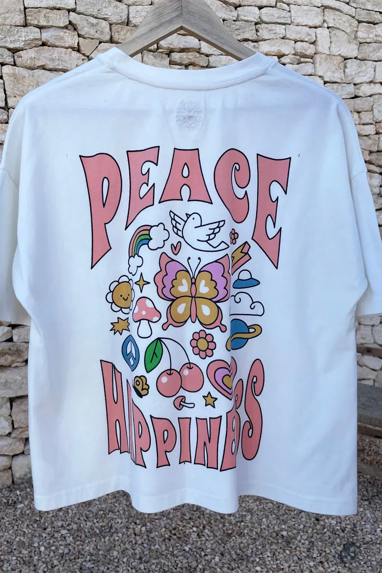 White Peace And Happiness T-Shirt