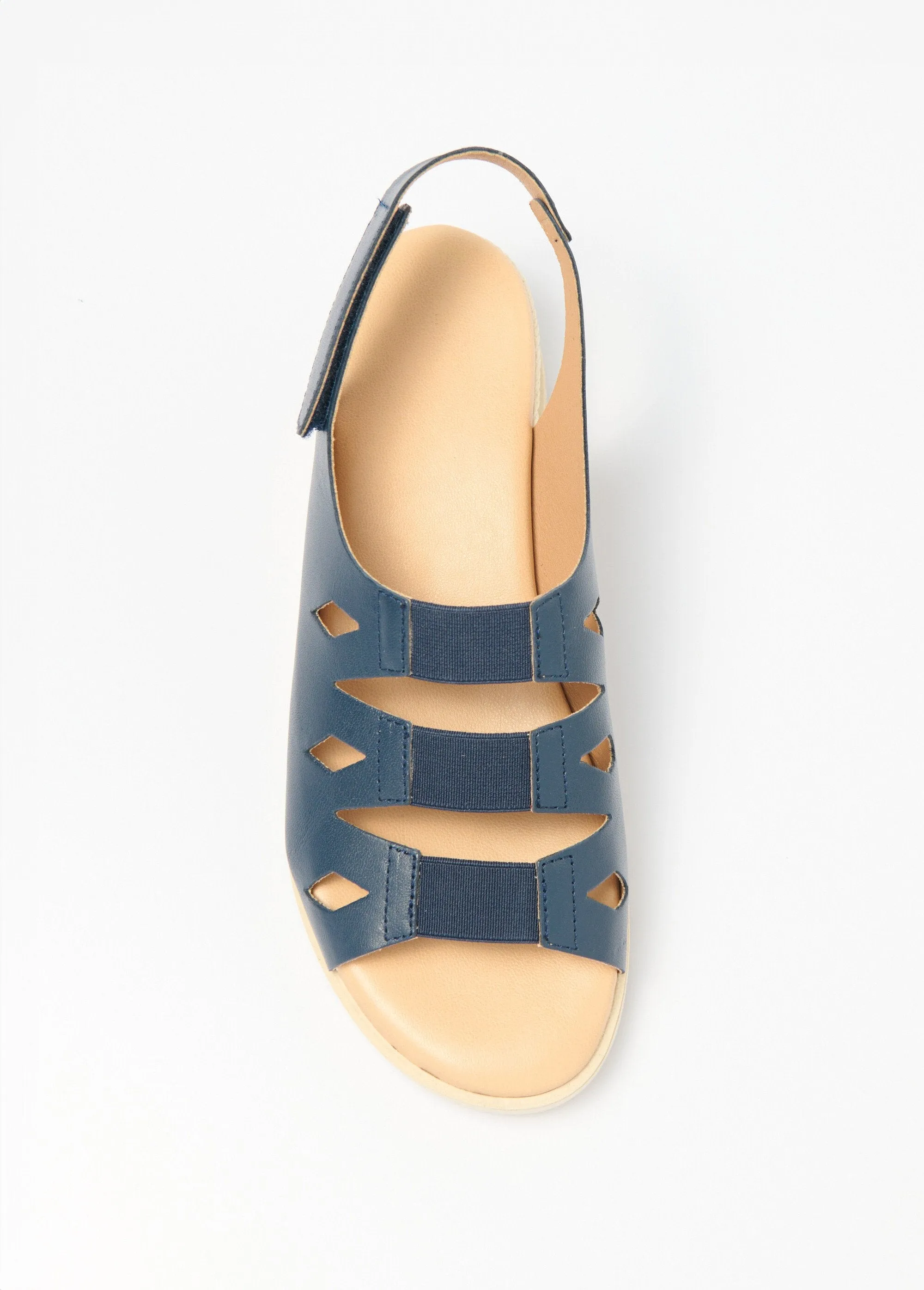 Wide open elasticated sandals