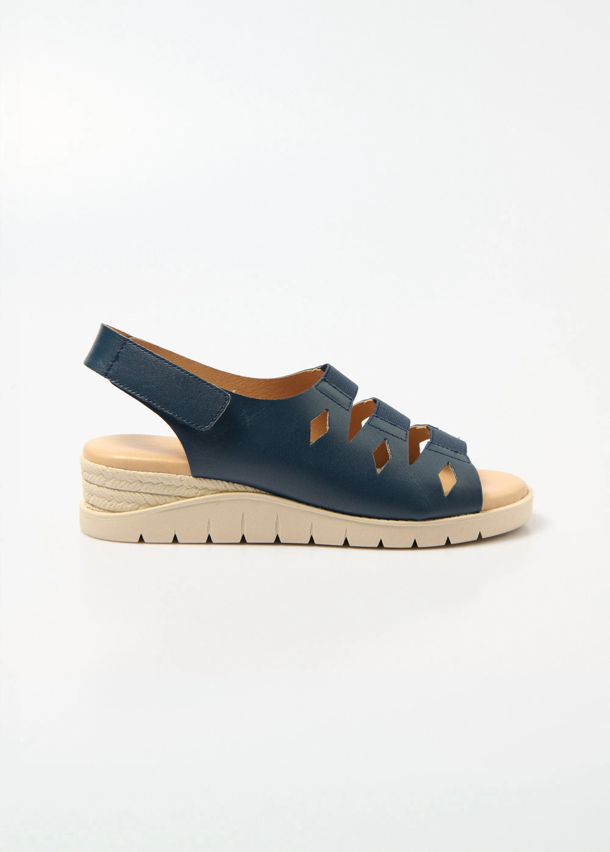 Wide open elasticated sandals