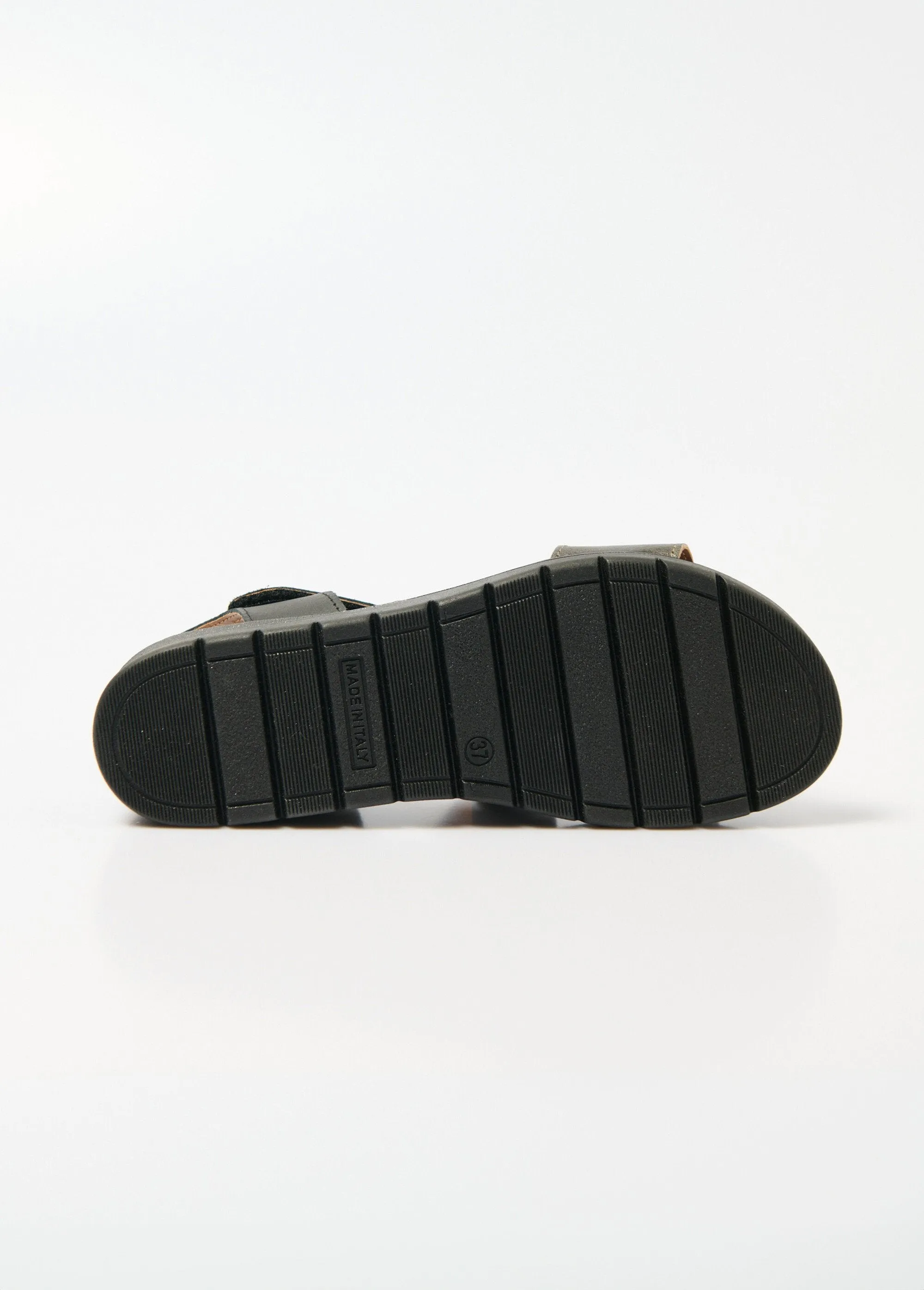 Wide width leather sandals with Velcro wedges