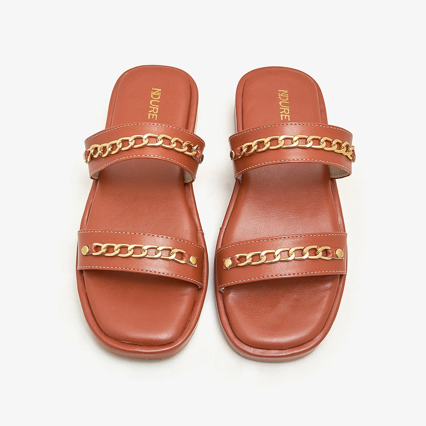 Women's Chain-Strap Slides