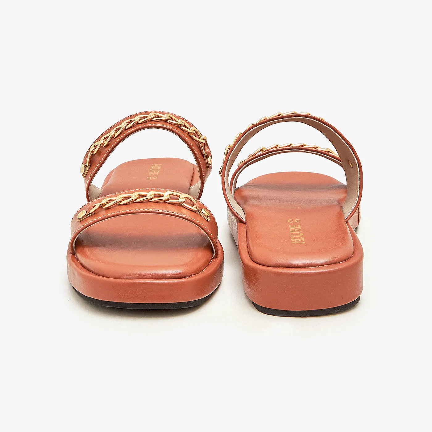 Women's Chain-Strap Slides