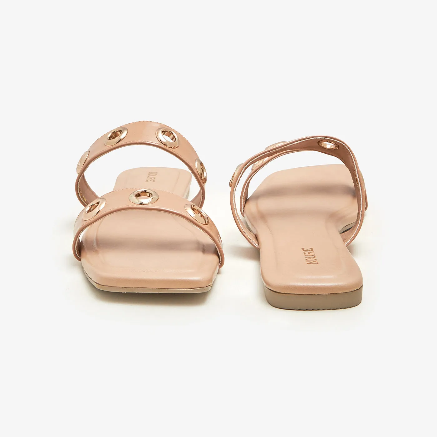 Women's Gold Studded Flats