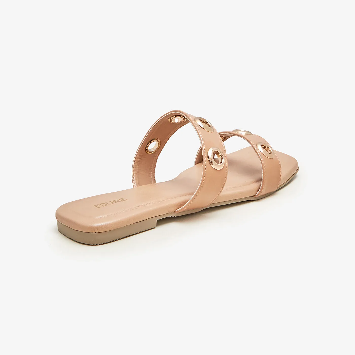 Women's Gold Studded Flats