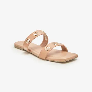 Women's Gold Studded Flats