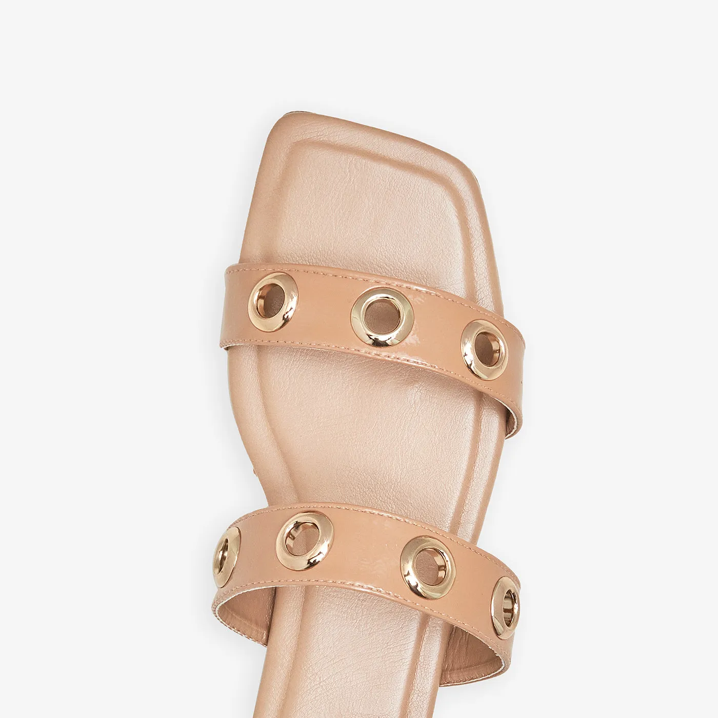Women's Gold Studded Flats