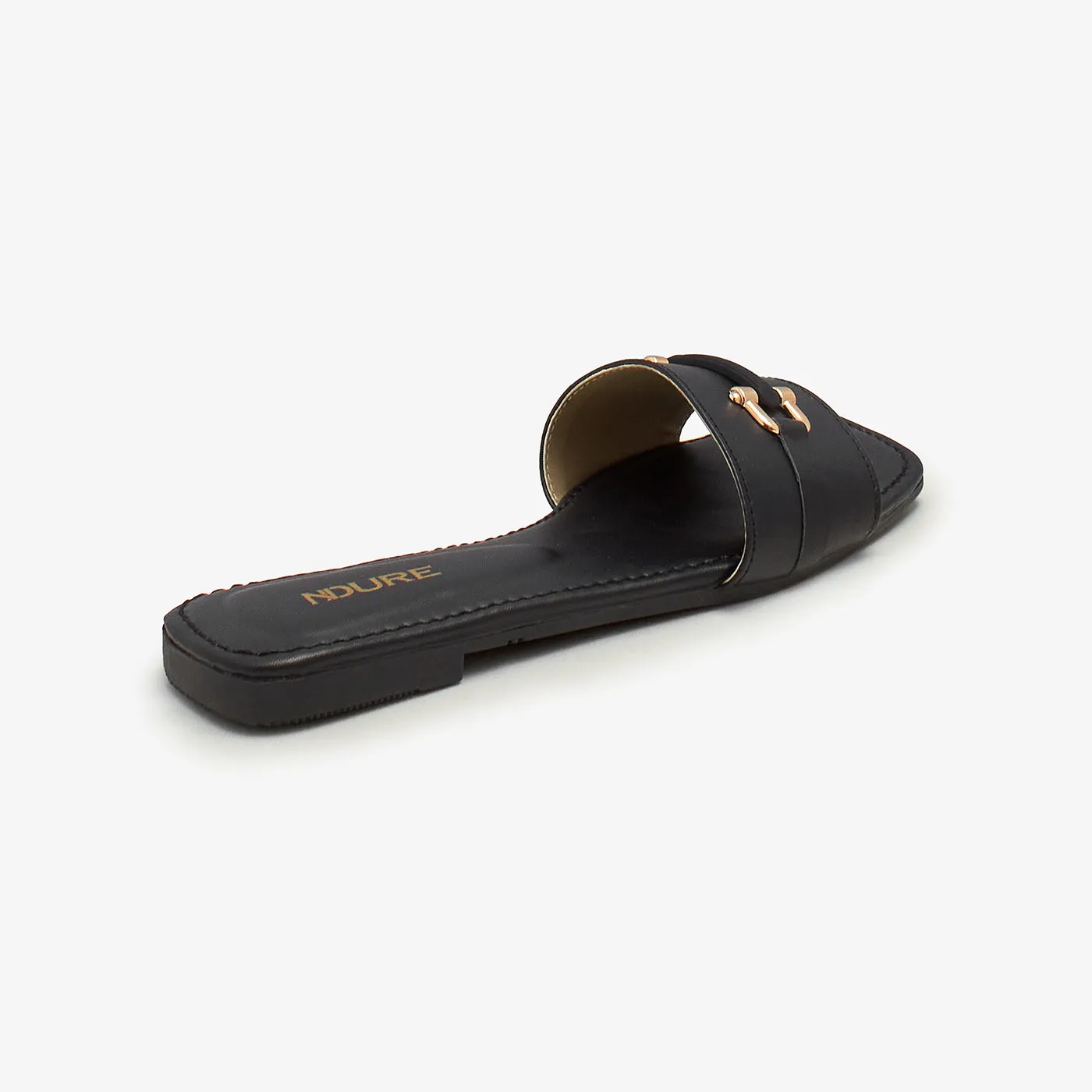 Women's Gold Studded Flats