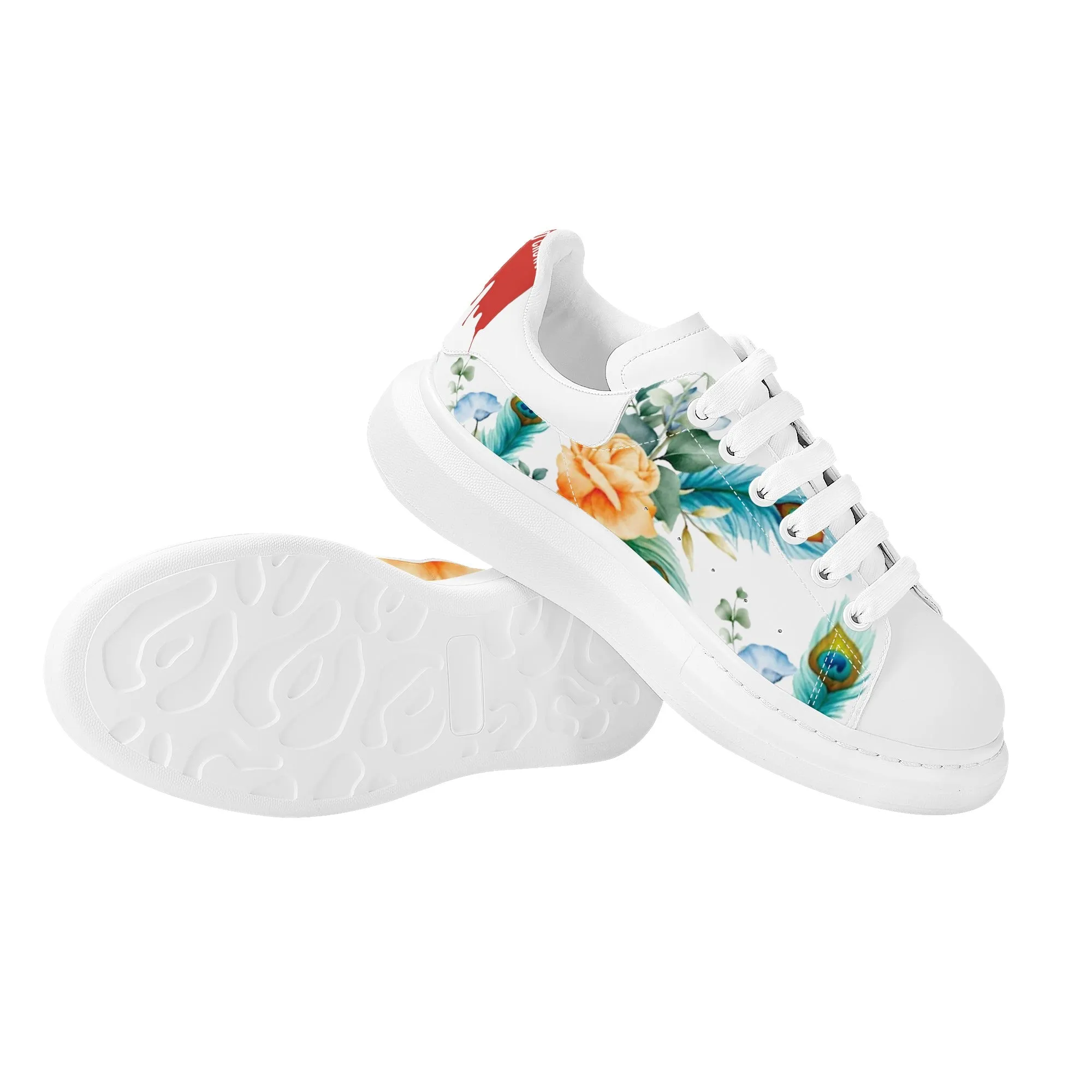 Womens White Low Top Chunky Shoes