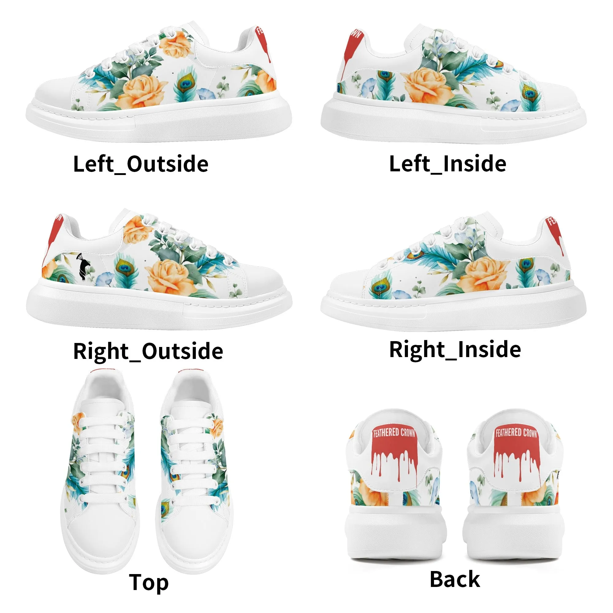 Womens White Low Top Chunky Shoes