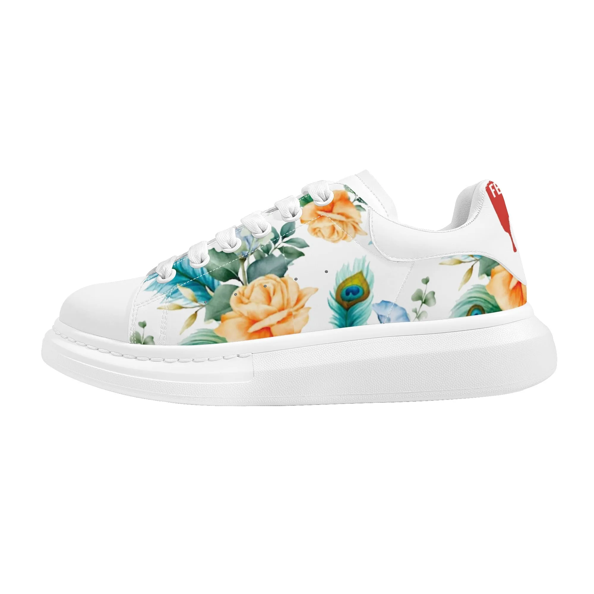 Womens White Low Top Chunky Shoes