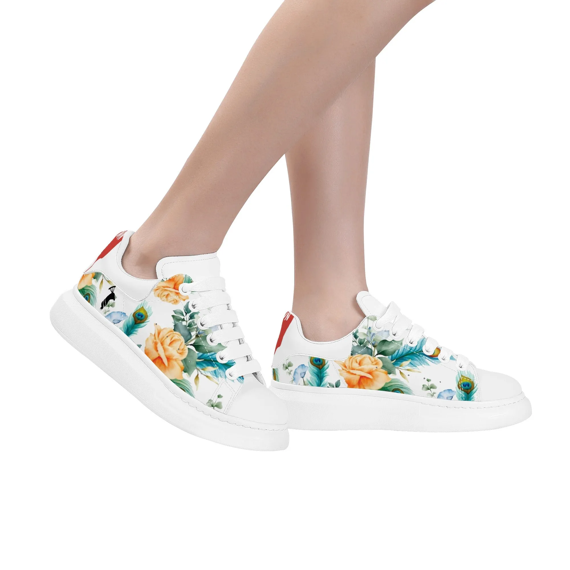 Womens White Low Top Chunky Shoes