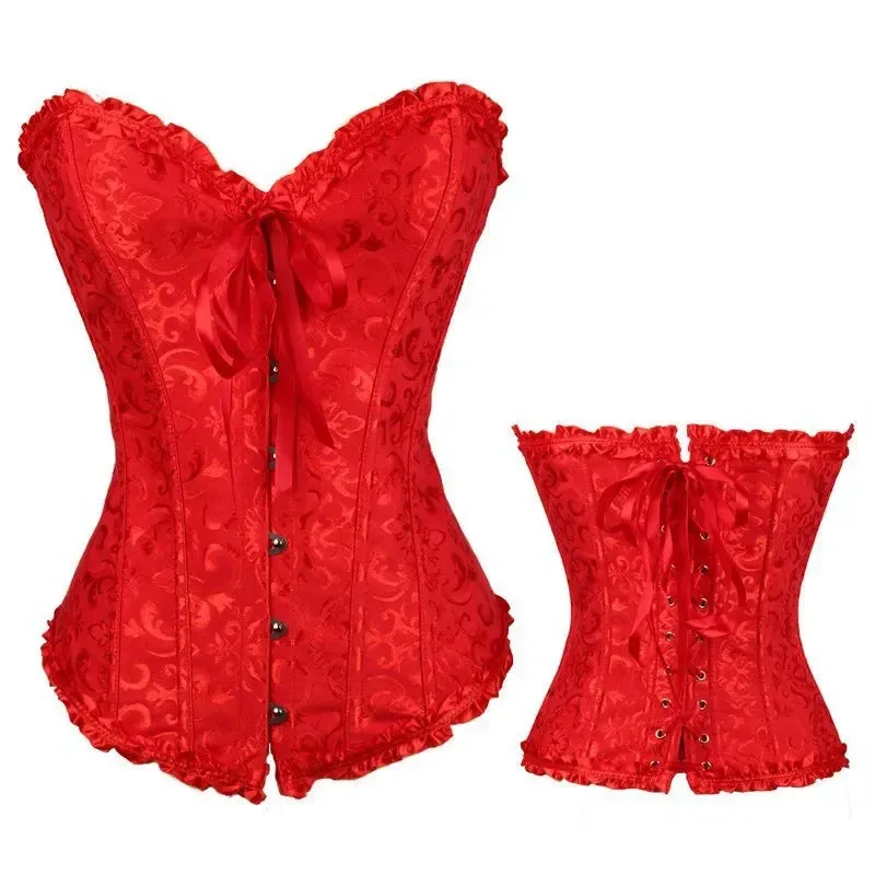 XL Sexy Slimming Corsets Waist Trainer Body Shaper Fajas Gothic Corset Lace Up Boned Corselete Shapewear Women Clothes Plus Size