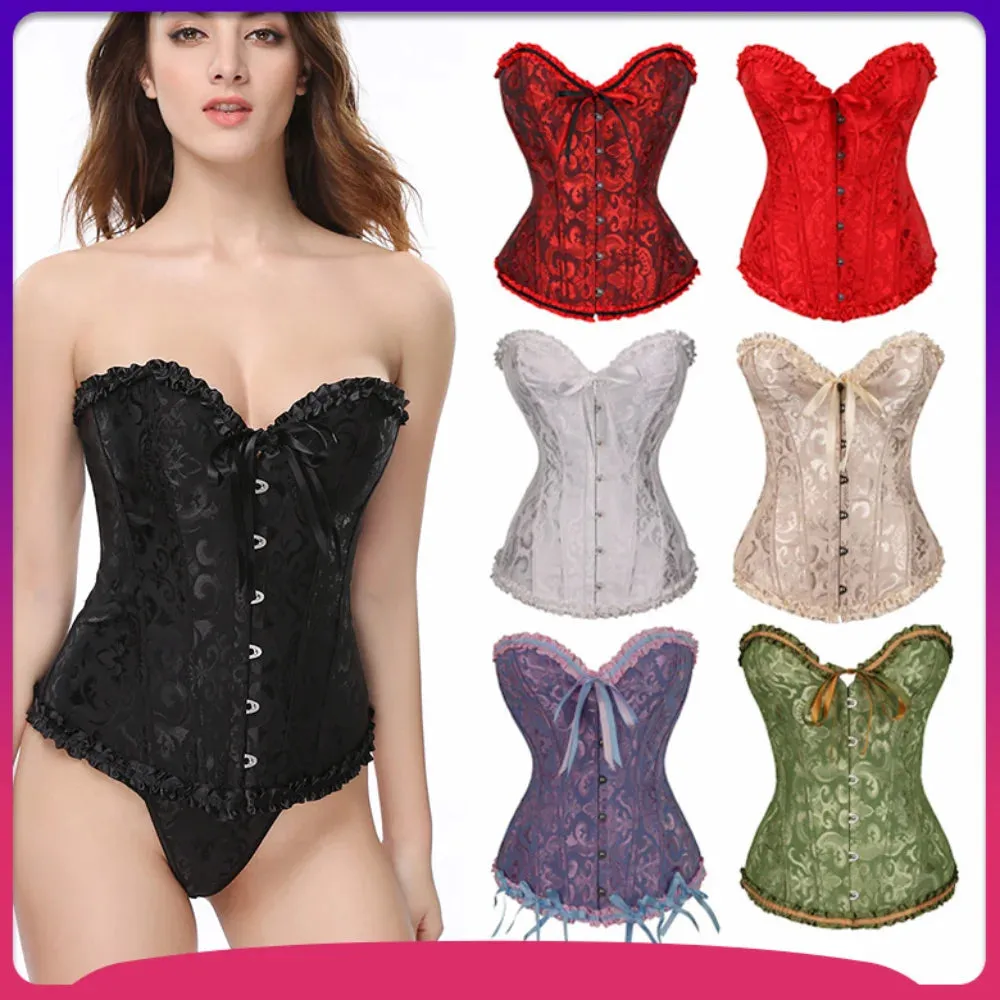 XL Sexy Slimming Corsets Waist Trainer Body Shaper Fajas Gothic Corset Lace Up Boned Corselete Shapewear Women Clothes Plus Size