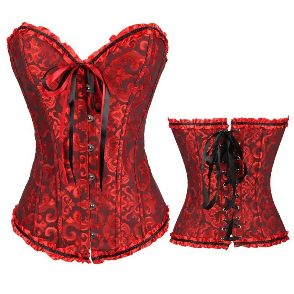 XL Sexy Slimming Corsets Waist Trainer Body Shaper Fajas Gothic Corset Lace Up Boned Corselete Shapewear Women Clothes Plus Size