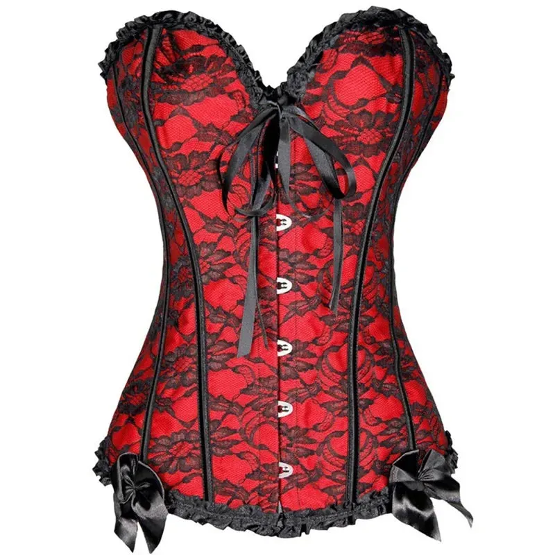 XL Sexy Slimming Corsets Waist Trainer Body Shaper Fajas Gothic Corset Lace Up Boned Corselete Shapewear Women Clothes Plus Size