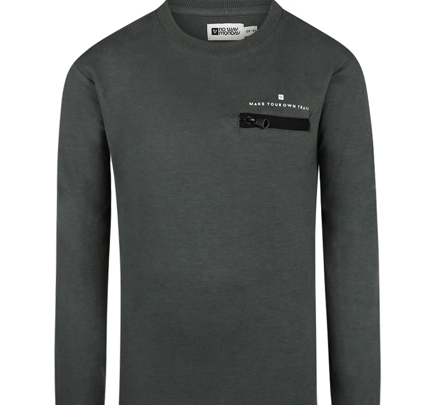 Youth Boys Longsleeved Cotton Shirt in Army Green: Sizes 7 to 14